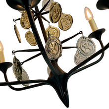 Load image into Gallery viewer, Svend Aage Holm Sørensen – Midcentury Viking Chandelier in Cast Iron, 6 Arms, Scandinavian Modern
