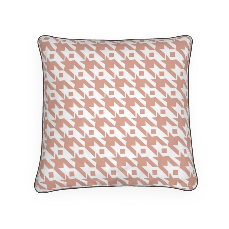 Classic Houndstooth Cushion in Copper